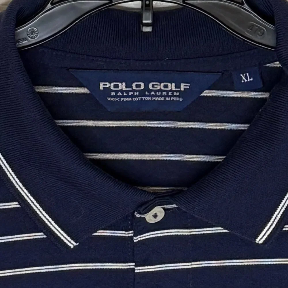 Polo Golf Ralph Lauren 100% Pima Cotton Navy Blue Polo Shirt Size XL